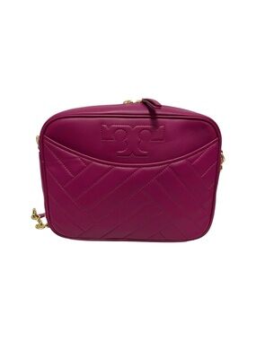 Tory Burch Solid Magenta Leather Crossbody Handbag